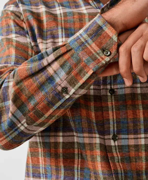 David Donahue Sport Shirts Brushed Plaid Sport Shirt