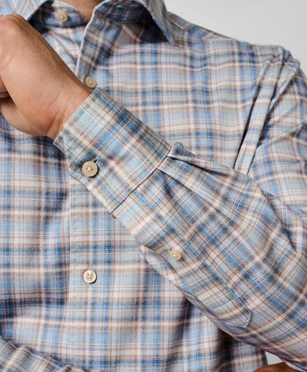 David Donahue Sport Shirts Plaid Knit Sport Shirt