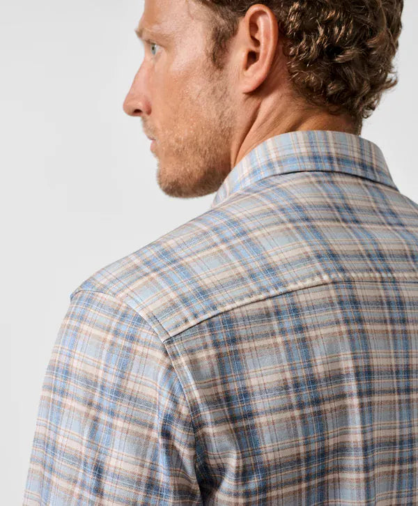 David Donahue Sport Shirts Plaid Knit Sport Shirt