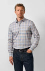 David Donahue Sport Shirts Plaid Knit Sport Shirt
