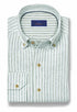 David Donahue Sport Shirts Sage Linen Stripe Sport Shirt