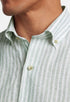 David Donahue Sport Shirts Sage Linen Stripe Sport Shirt