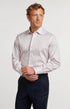 David Donahue Sport Shirts White & Coral Neat Print Sport Shirt