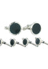 David Donahue Stud Sets SILVER / OS Sterling Silver Onyx Diamond Cut Stud Set