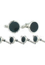 David Donahue Stud Sets SILVER / OS Sterling Silver Onyx Diamond Cut Stud Set