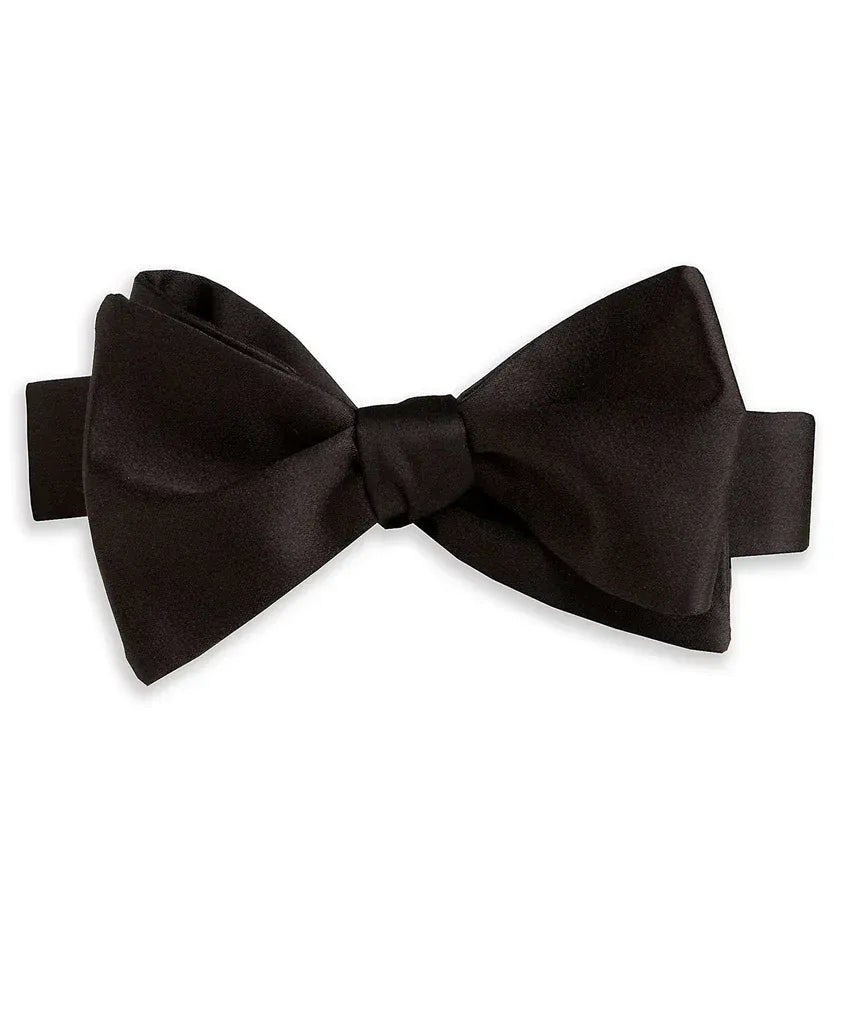 David Donahue Ties Black Satin Self-tie Bow Tie
