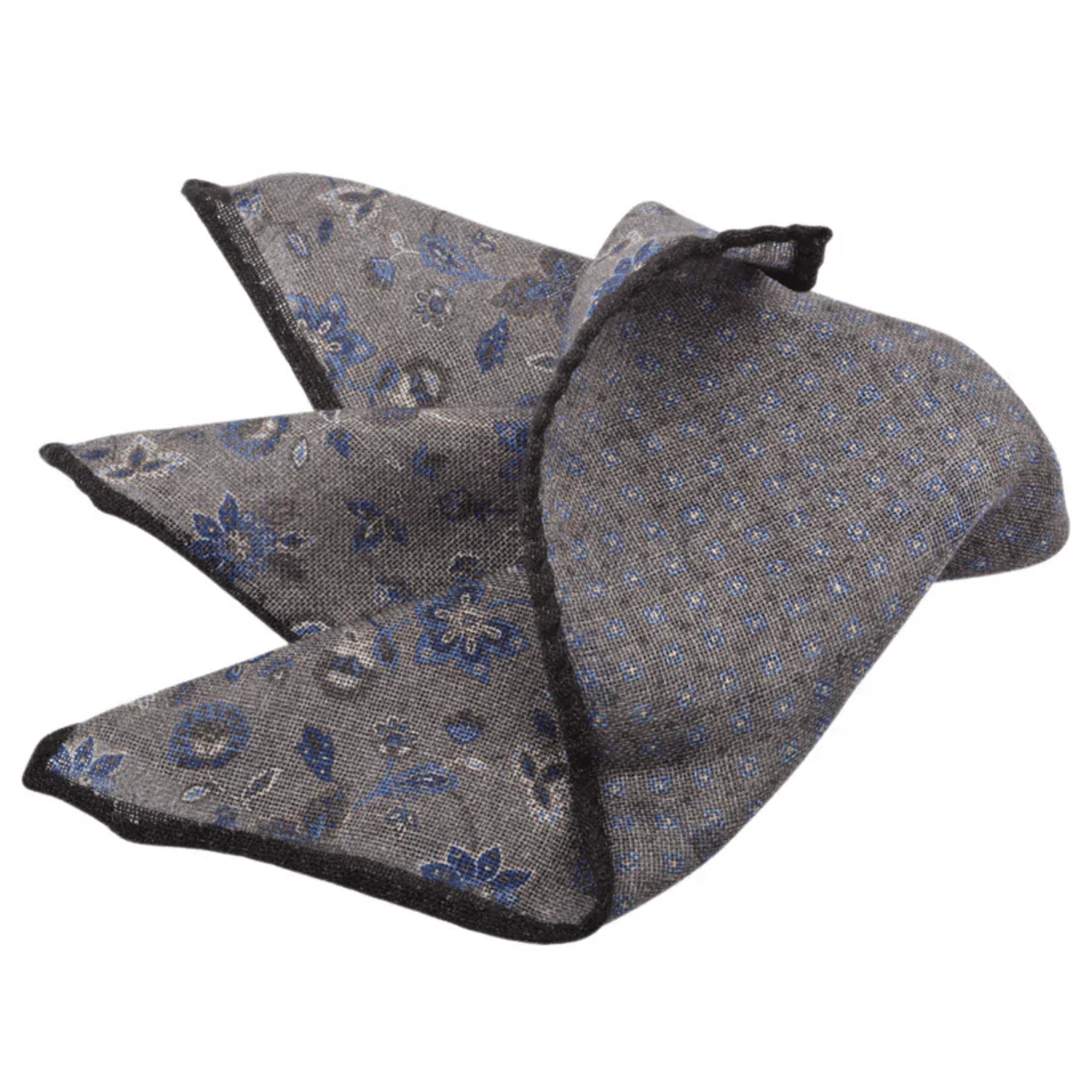 Dion Pocket Square OS Wool Pocket Square in Charcoal