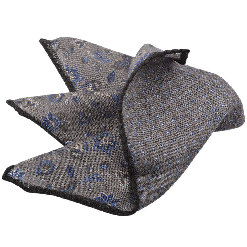 Dion Pocket Square Wool Pocket Square in Charcoal