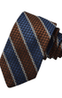 Dion Ties ADJ Double Bar Stripe Tie in Mocha