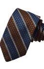 Dion Ties ADJ Double Bar Stripe Tie in Mocha