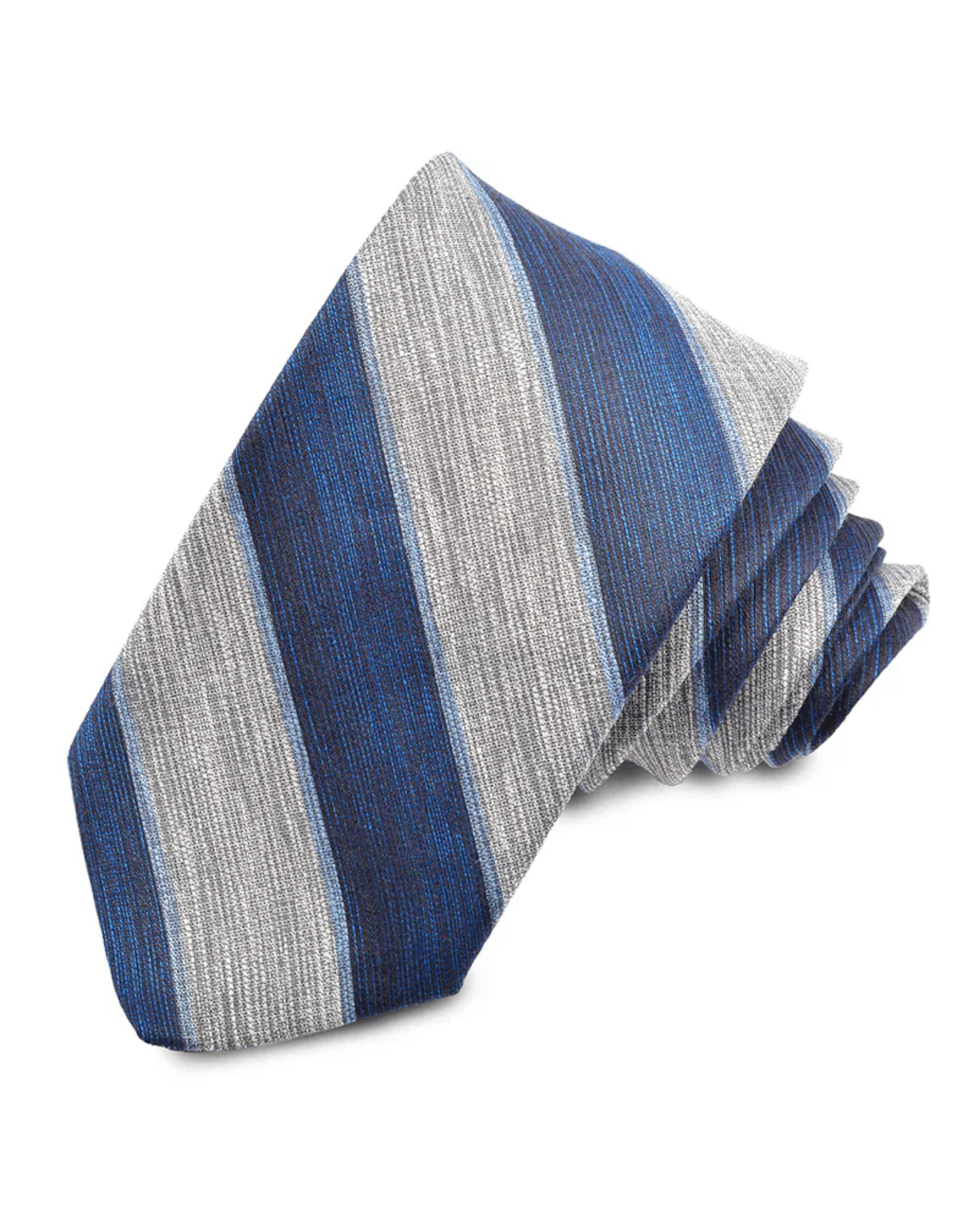 Dion Ties ADJ Heathertone Bar Stripe Tie in Navy