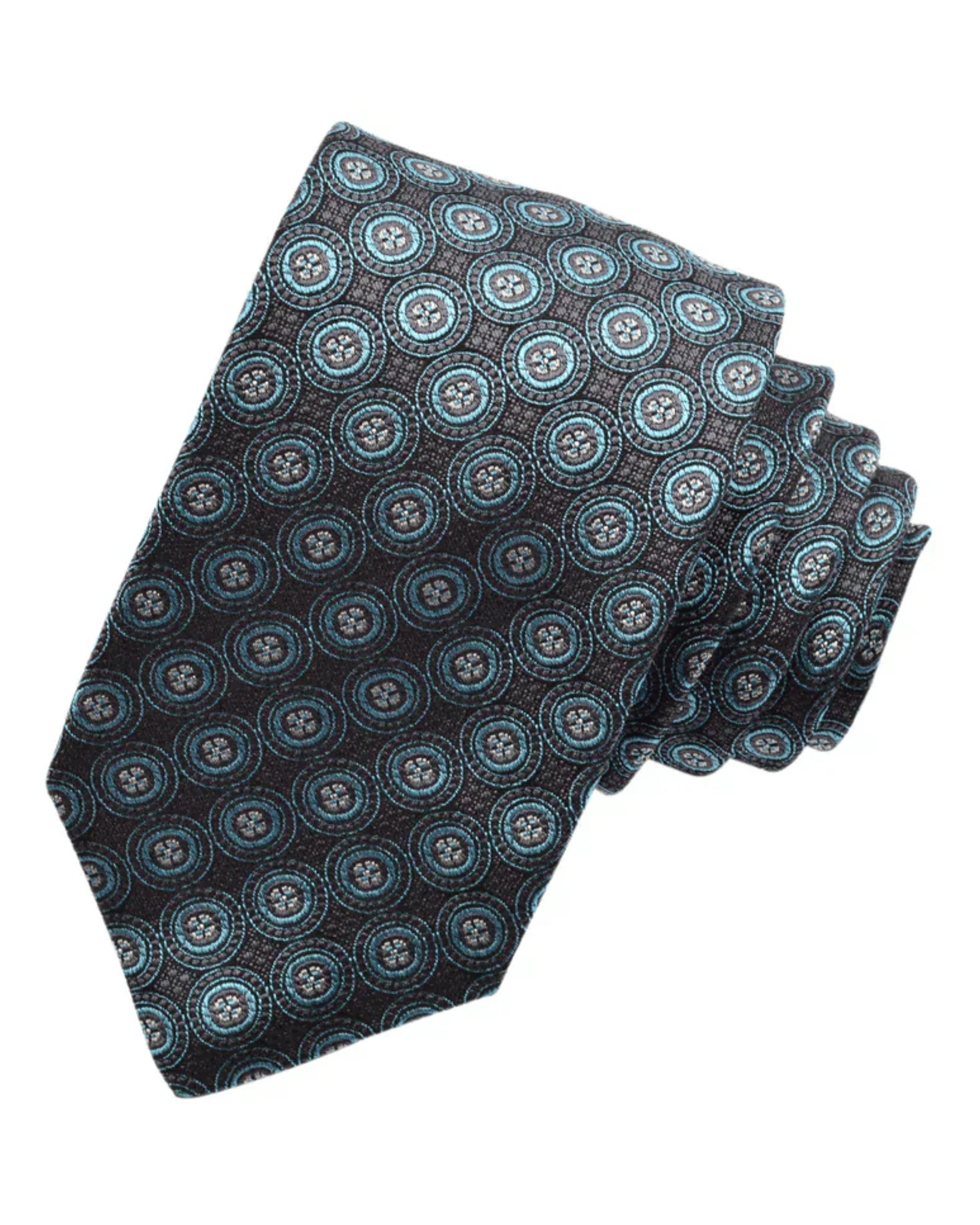 Dion Ties Circular Medallion Silk Tie