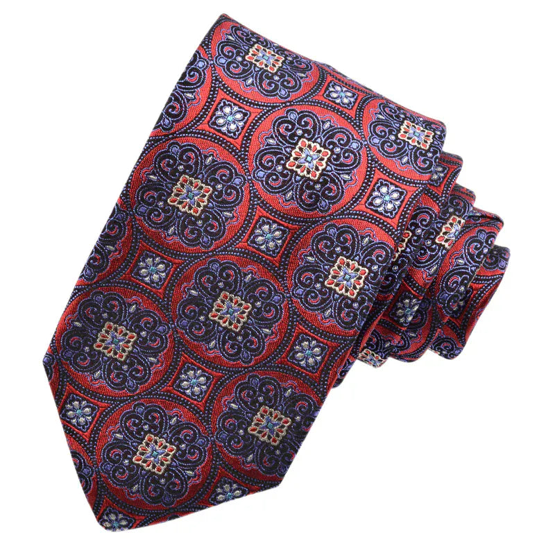 Dion Ties Ornate Medallion Silk Tie