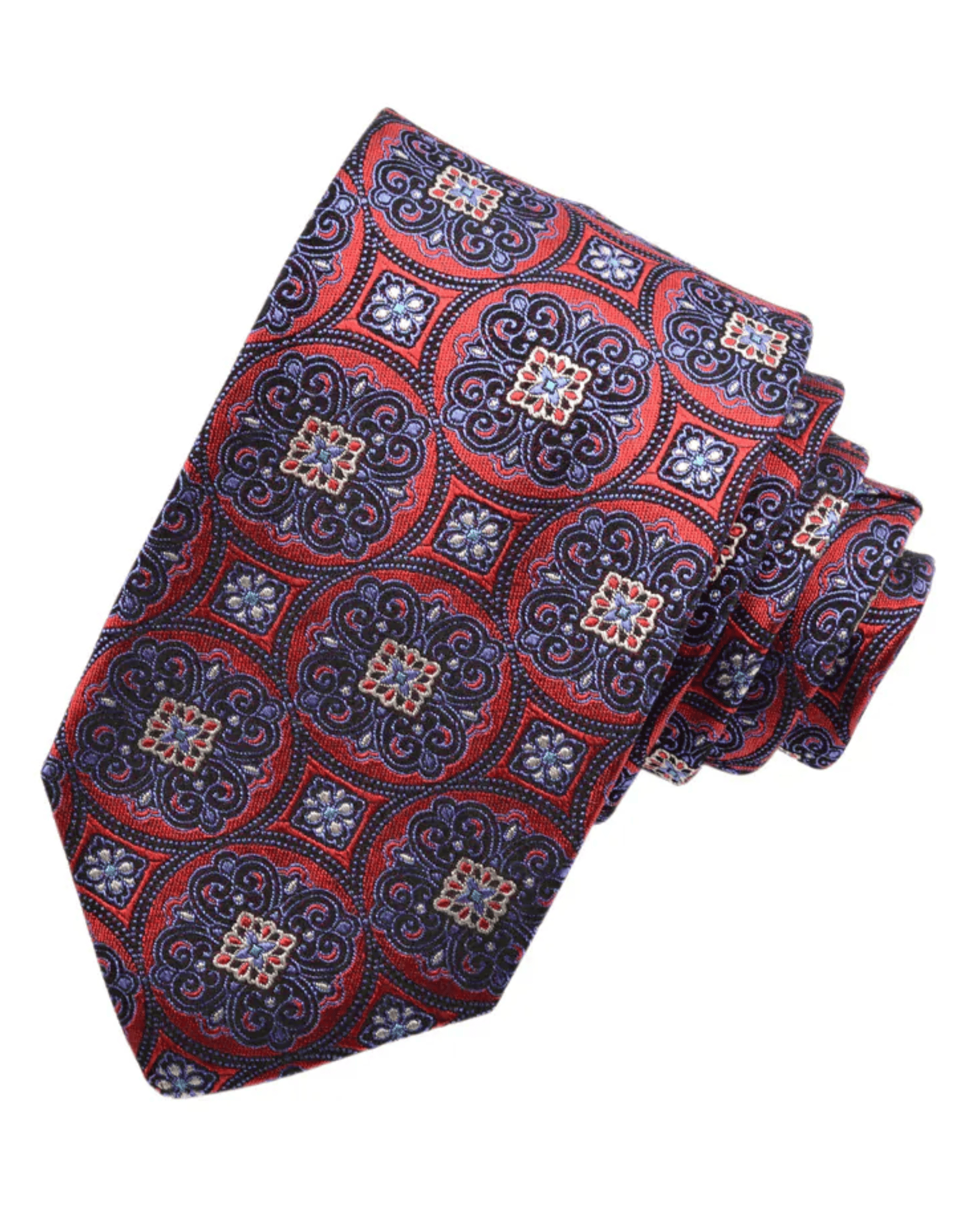 Dion Ties Ornate Medallion Silk Tie