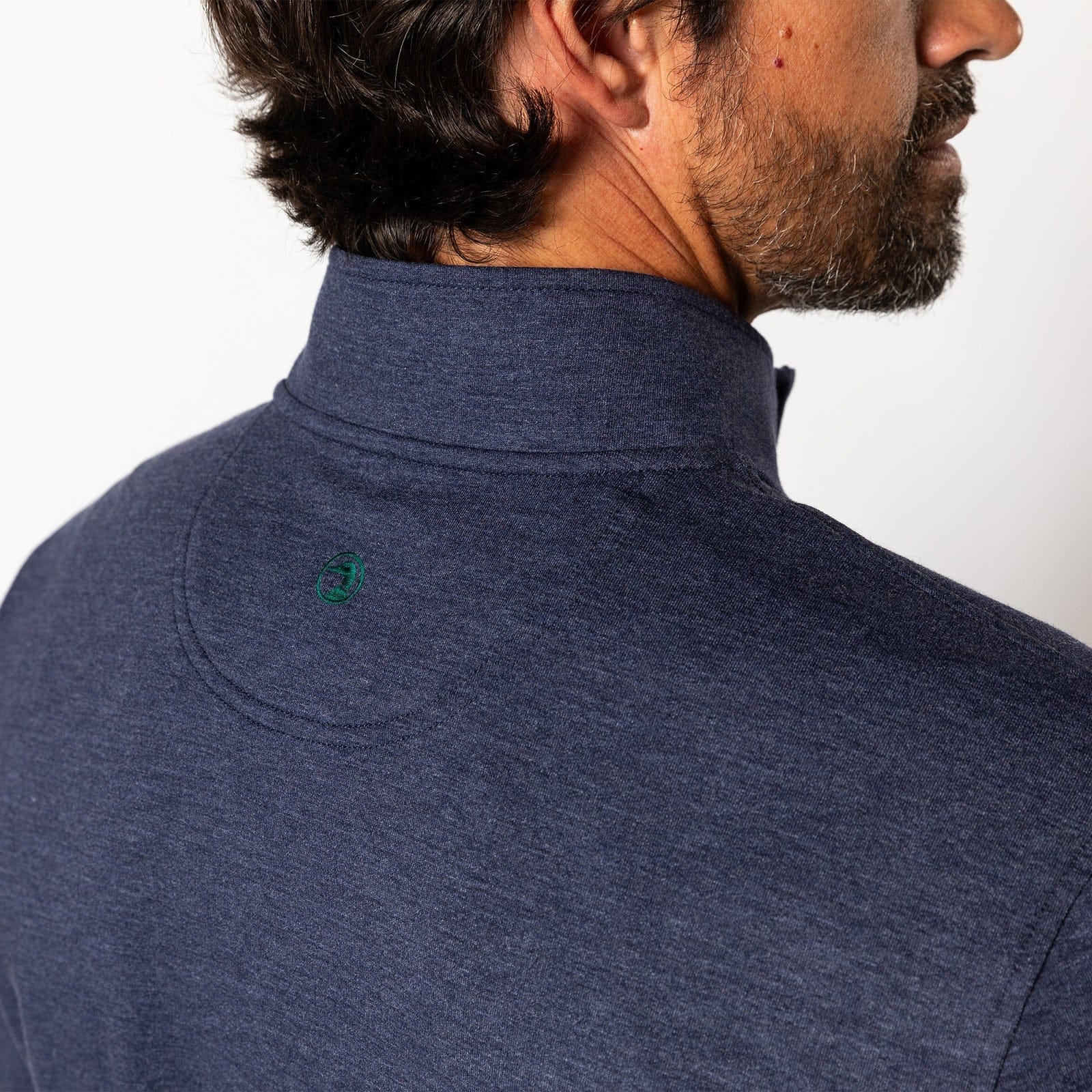 Duck Head 1/4 Zip Dunmore Performance 1/4 Zip in Maritime Blue Heather
