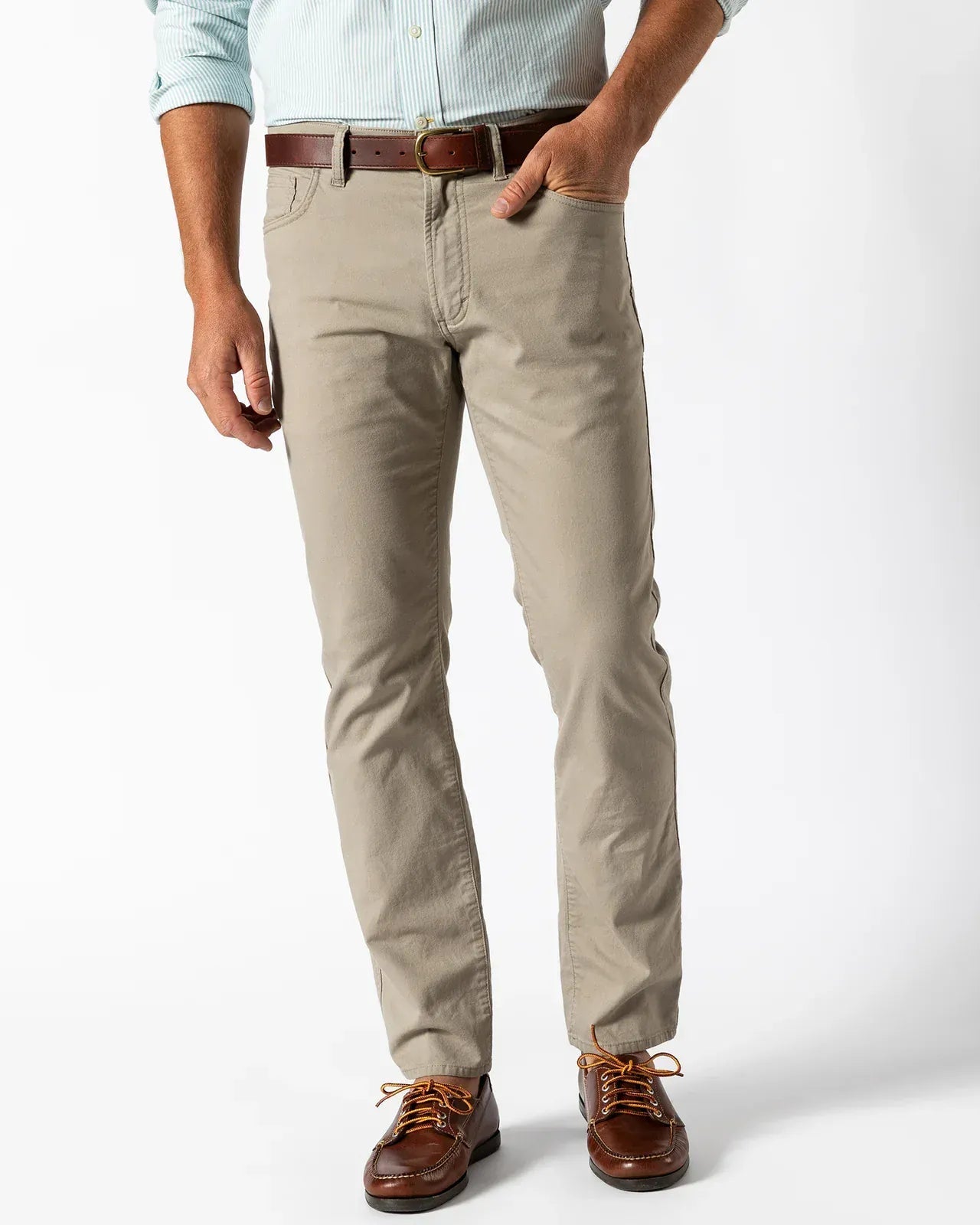 Duck Head 5-Pockets Classic Fit Pinpoint Canvas Five-Pocket in Khaki
