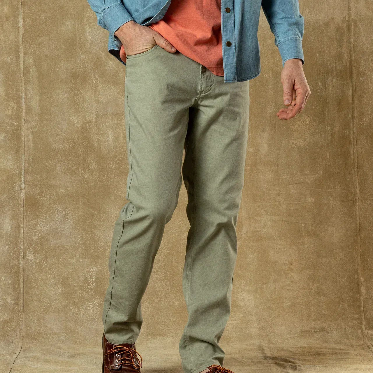 Duck Head 5-Pockets Field Canvas Five-Pocket in Slate Green