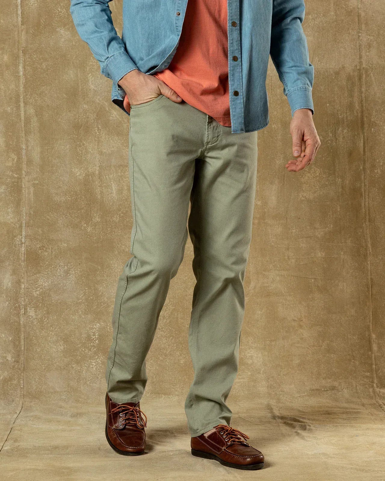 Duck Head 5-Pockets Field Canvas Five-Pocket in Slate Green