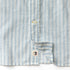 Duck Head Camp Shirt Baxter Stripe Linen Cotton Oxford Sport Shirt in Sky Blue