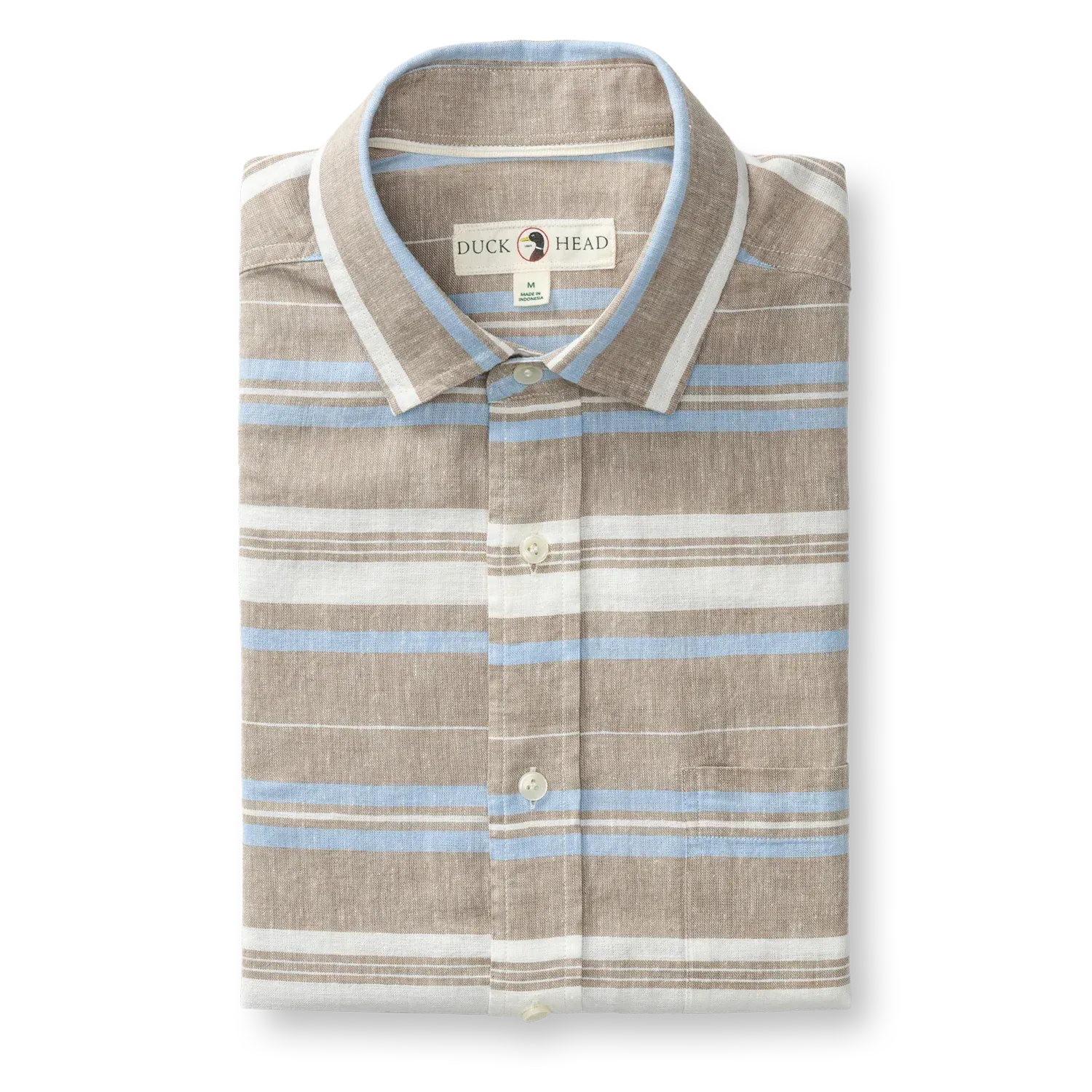 Duck Head Camp Shirt Matthews Stripe Linen Cotton Oxford Sport Shirt