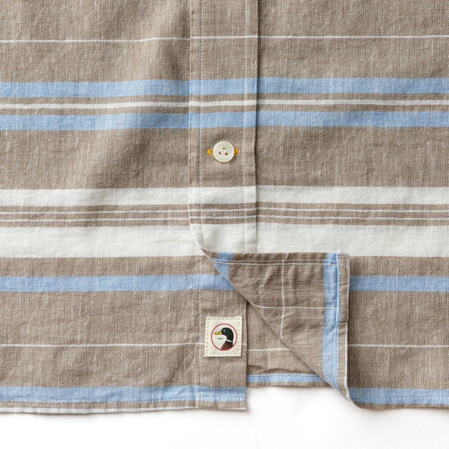Duck Head Camp Shirt Matthews Stripe Linen Cotton Oxford Sport Shirt