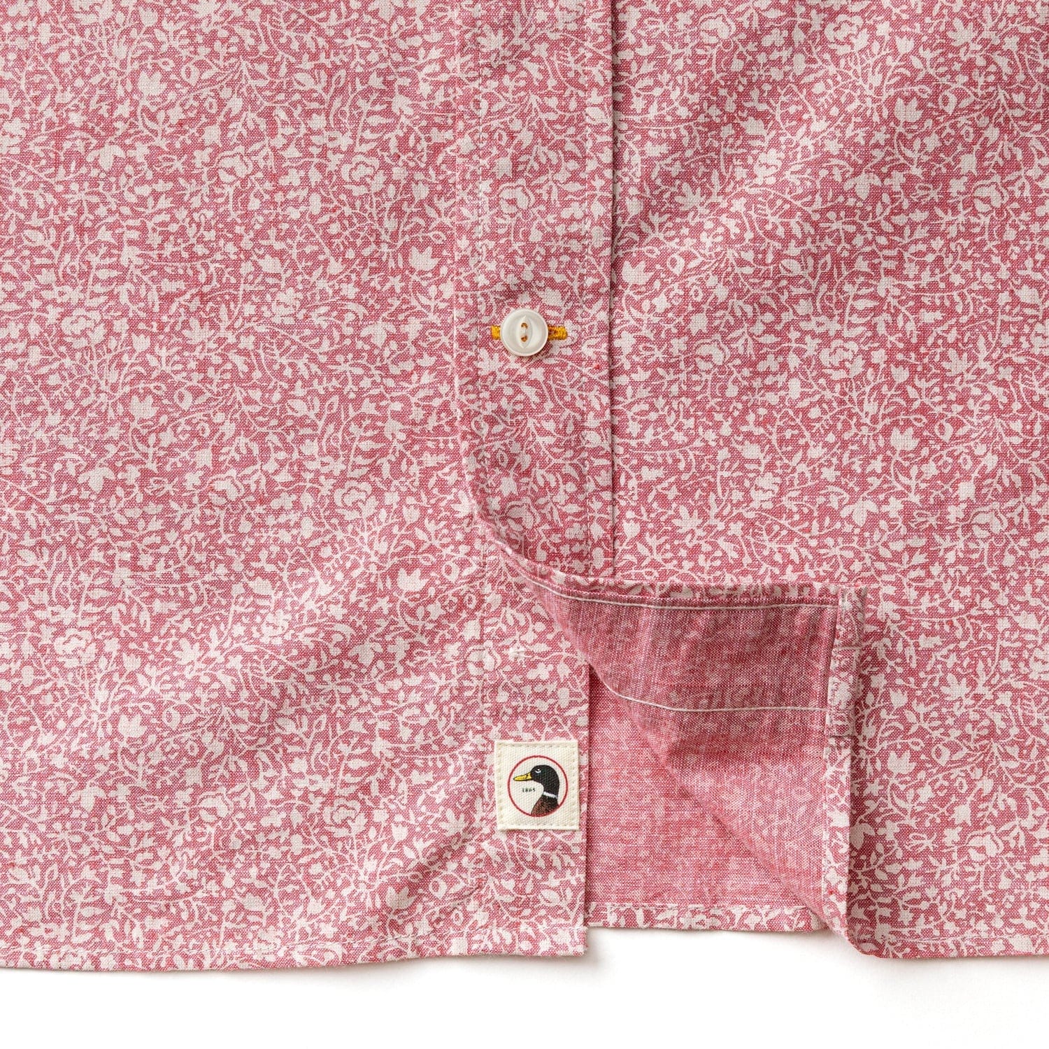 Duck Head Camp Shirt Woodville Cotton Chambray Sport Shirt in Rosewood