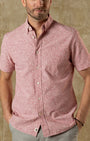 Duck Head Camp Shirt Woodville Cotton Chambray Sport Shirt in Rosewood