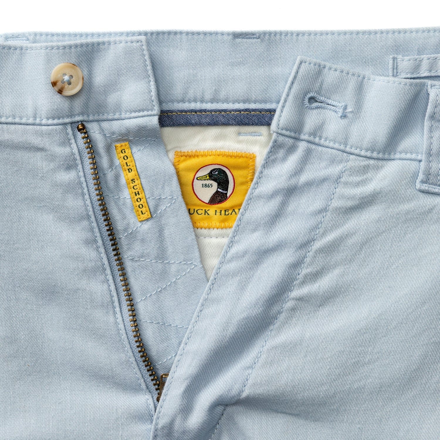 Duck Head Chinos Classic Fit Linen Gold School Chino in Heather Blue