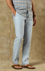 Duck Head Chinos Classic Fit Linen Gold School Chino in Heather Blue
