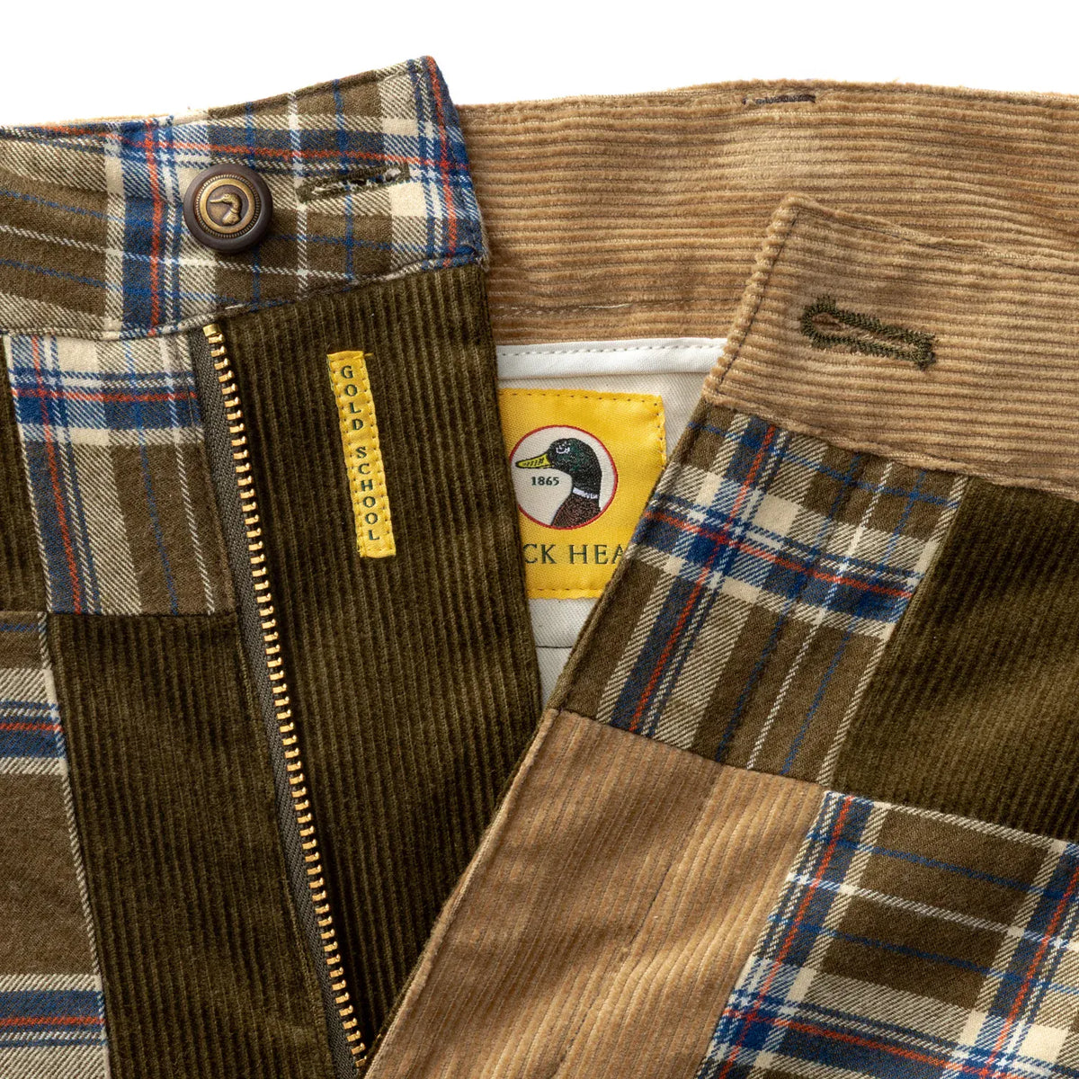 Duck Head Chinos Flannel Corduroy Patchwork Gold School Chino