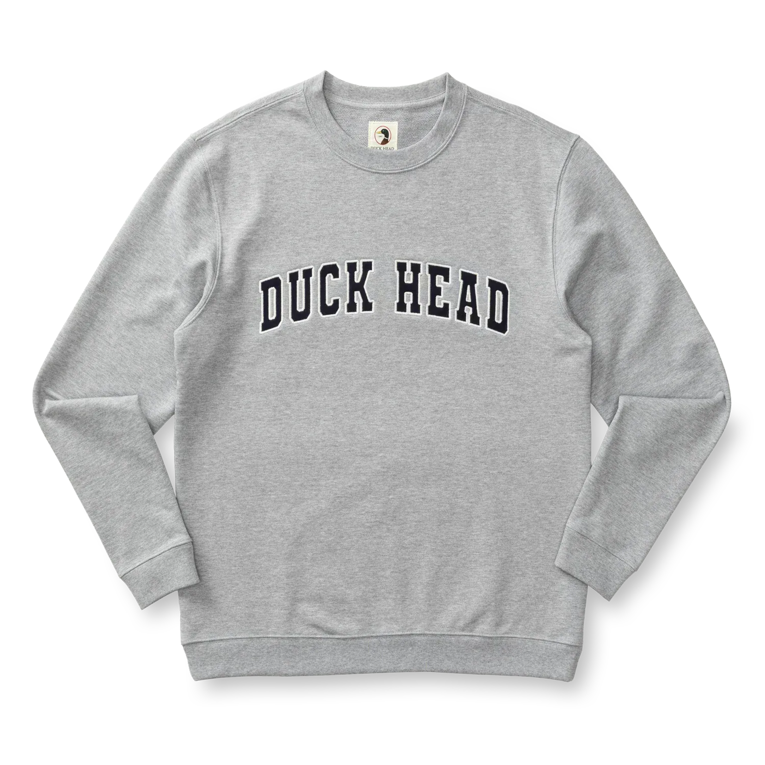 Duck Head Crew Necks & Hoodies Applique Crewneck Sweatshirt in Heather Grey