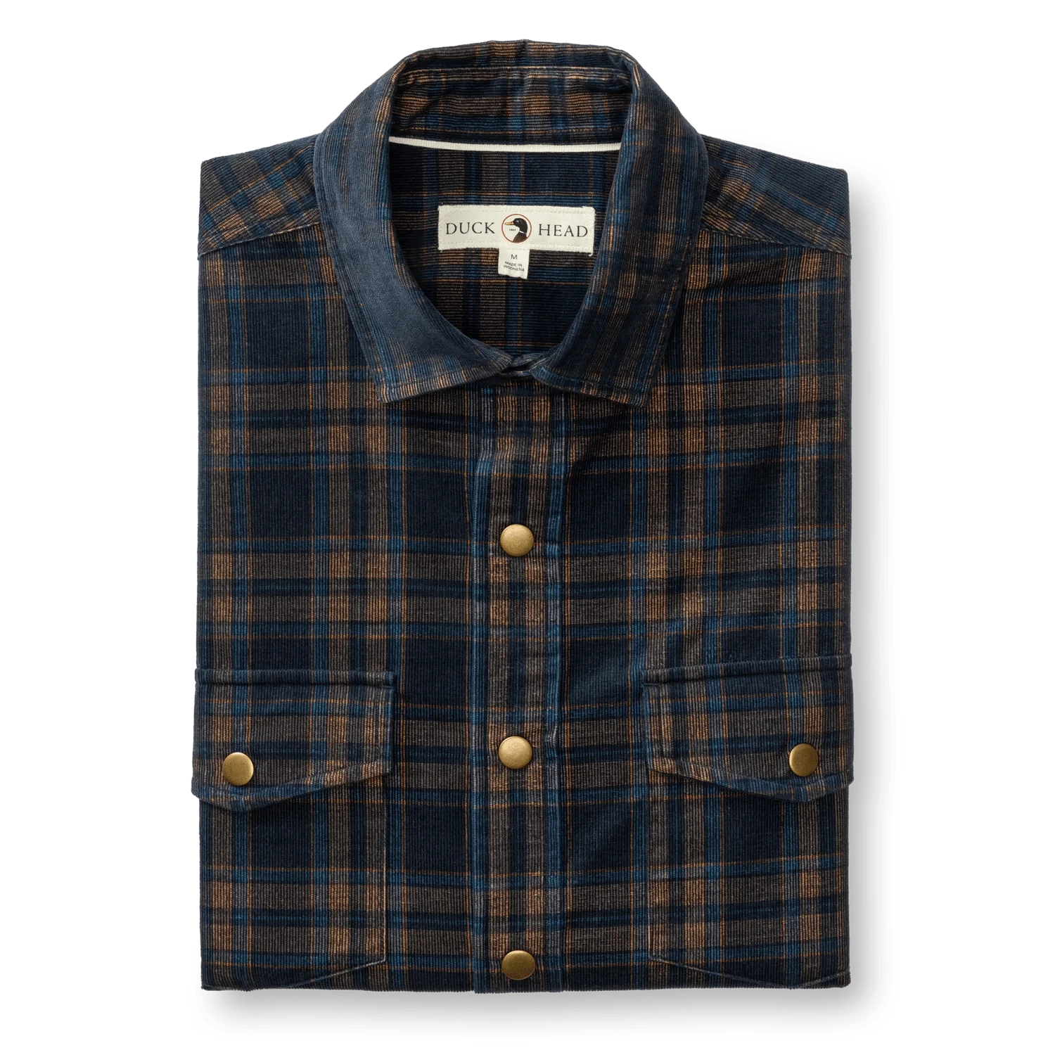 Duck Head Flannels & Overshirts Corduroy Plaid Snap Shirt