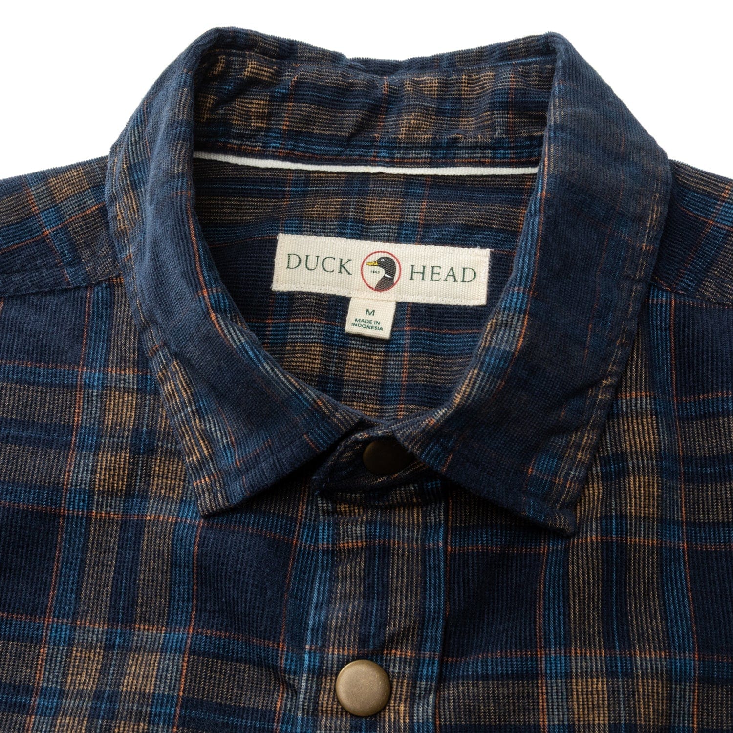Duck Head Flannels & Overshirts Corduroy Plaid Snap Shirt