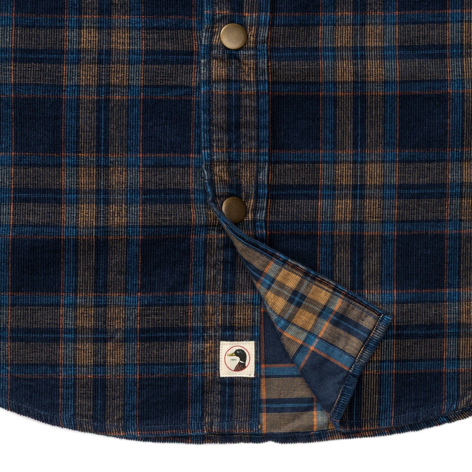 Duck Head Flannels & Overshirts Corduroy Plaid Snap Shirt
