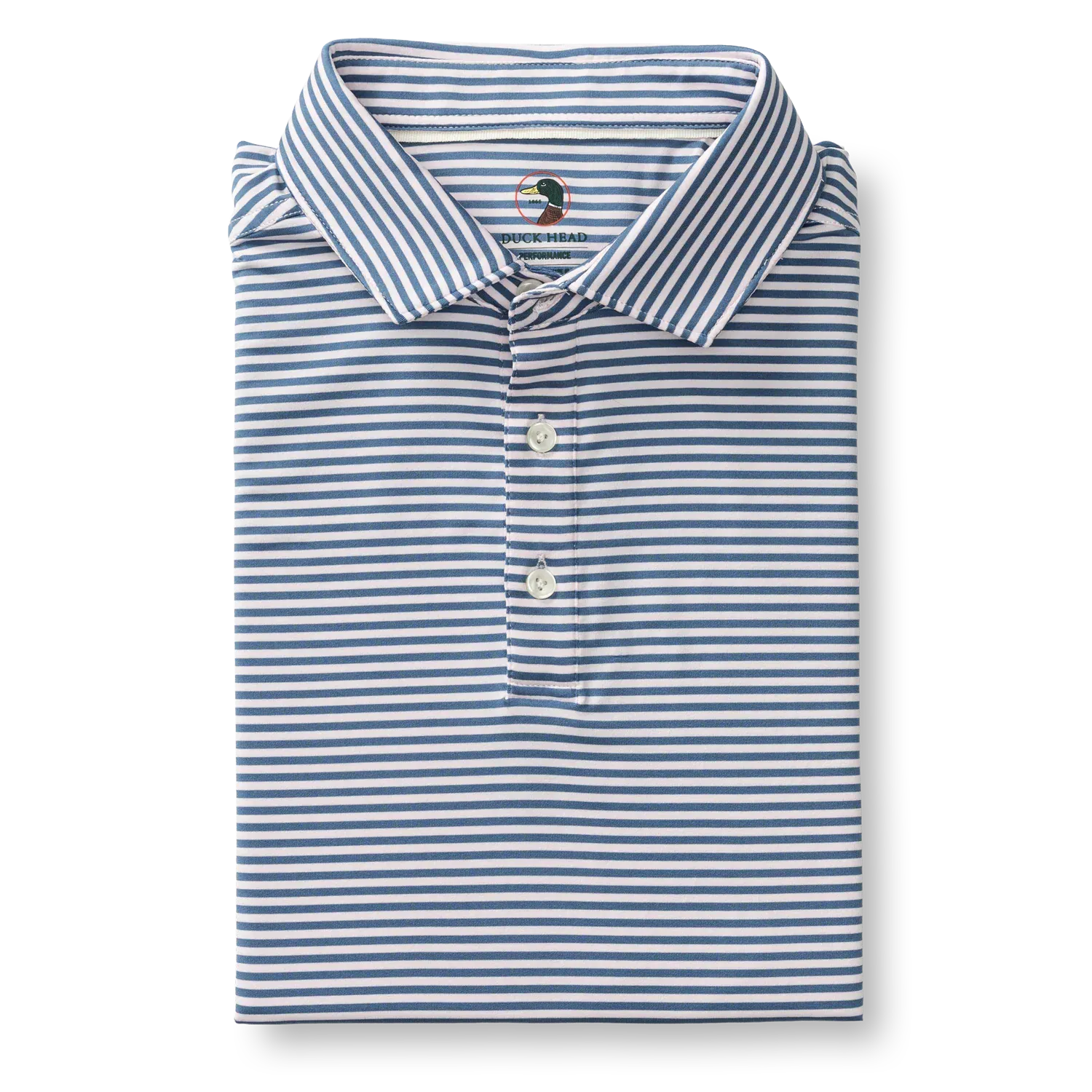 Duck Head Polos Long Drive Performance Polo in Blue Horizon