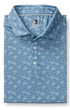 Duck Head Polos Long Drive Performance Polo in Chambray Blue