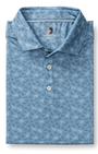 Duck Head Polos Long Drive Performance Polo in Chambray Blue