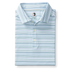 Duck Head Polos Neil Stripe Long Drive Performance Polo in Serenity Blue