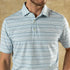 Duck Head Polos Neil Stripe Long Drive Performance Polo in Serenity Blue