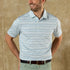 Duck Head Polos Neil Stripe Long Drive Performance Polo in Serenity Blue