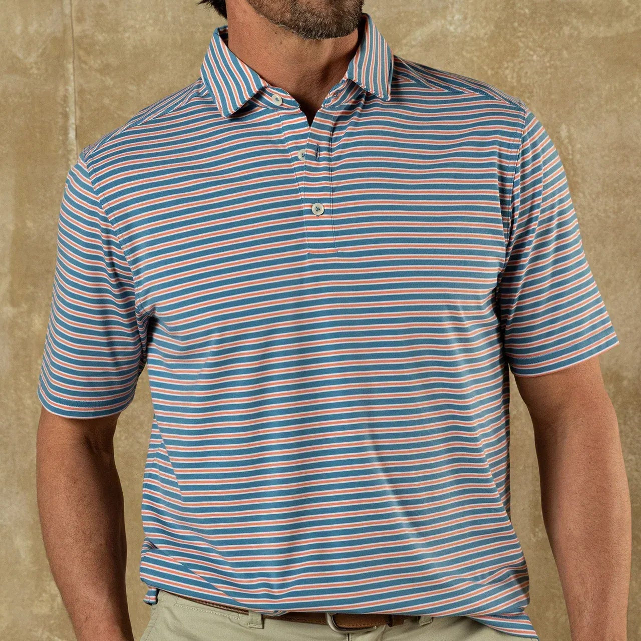 Duck Head Polos Pierce Stripe Summerford Performance Jersey Polo