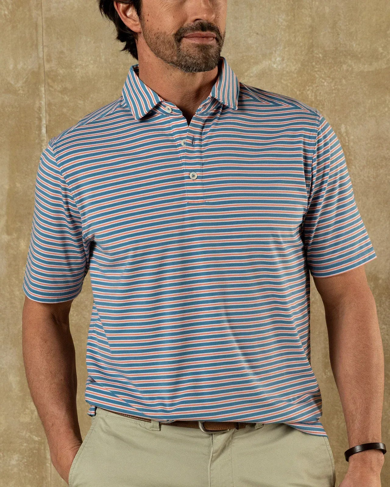 Duck Head Polos Pierce Stripe Summerford Performance Jersey Polo