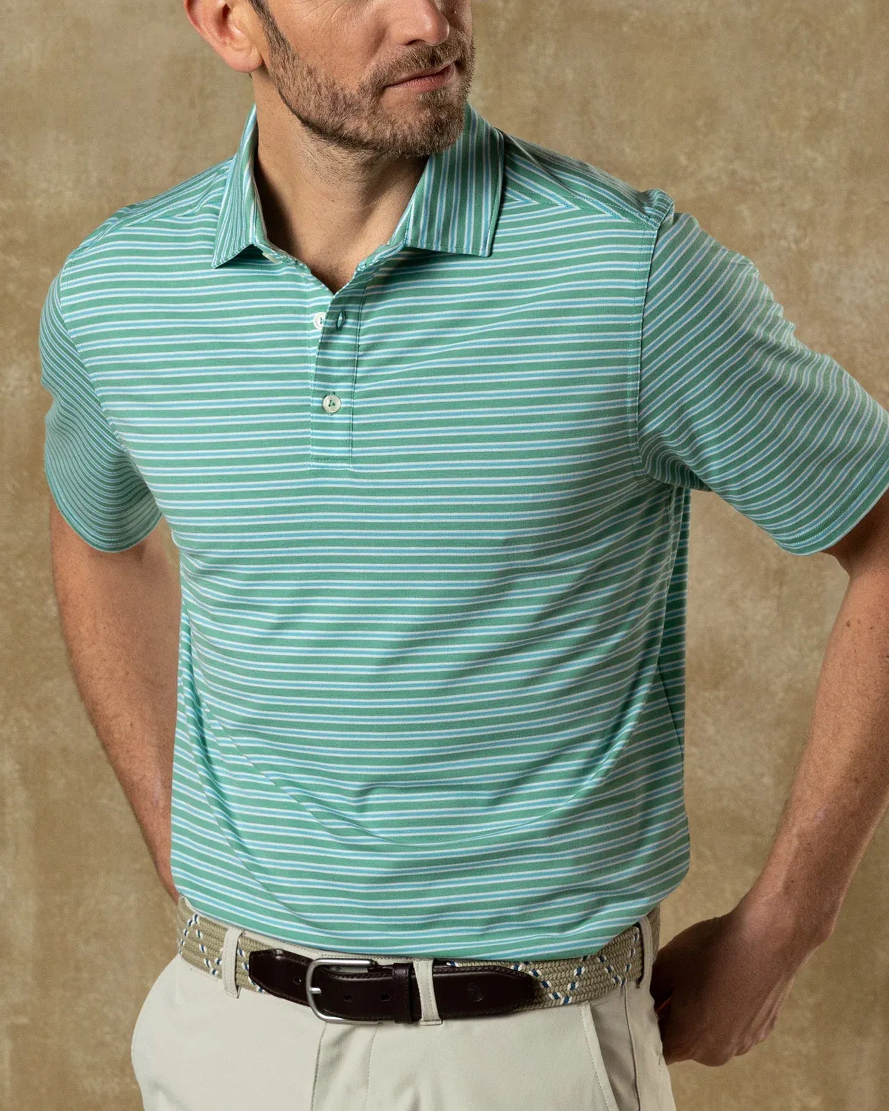 Duck Head Polos Summerford Performance Jersey Polo in Aspen Green