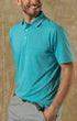 Duck Head Polos Summerford Performance Pique Polo in Lake Blue Heather