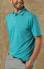 Duck Head Polos Summerford Performance Pique Polo in Lake Blue Heather