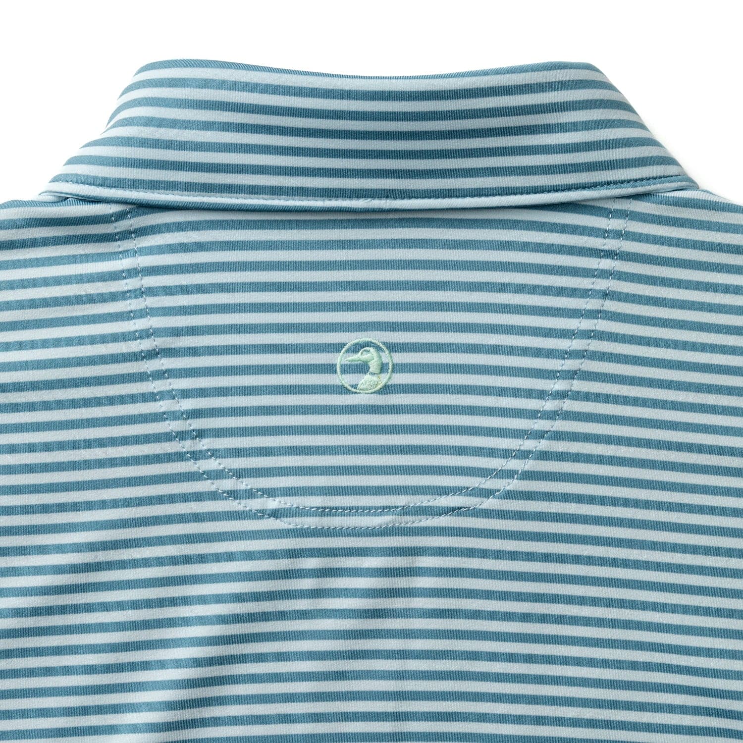 Duck Head Polos Windor Stripe Long Drive Performance Polo in Sunwashed Blue