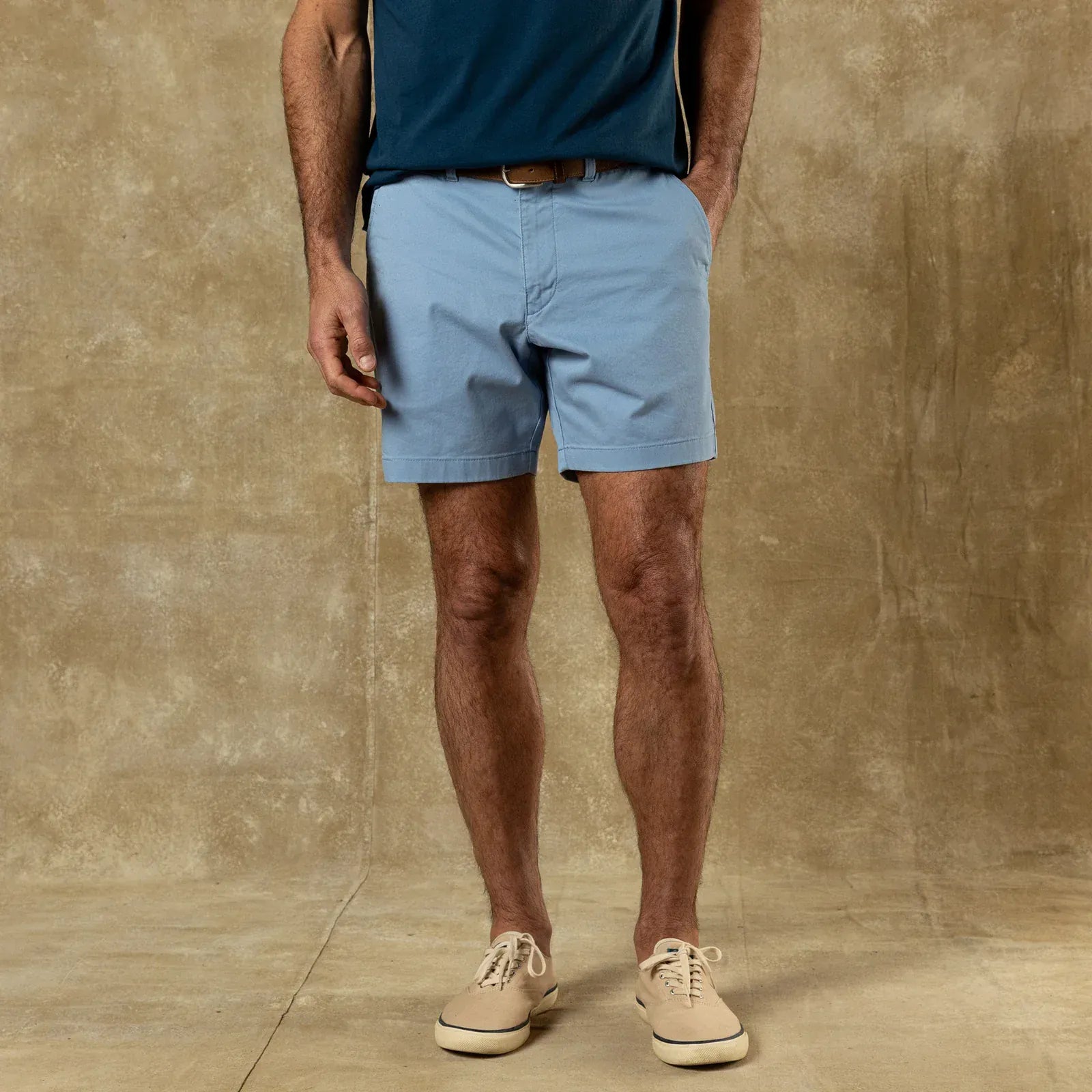 Duck Head Shorts 7" Gold School Chino Short in Chambray Blue