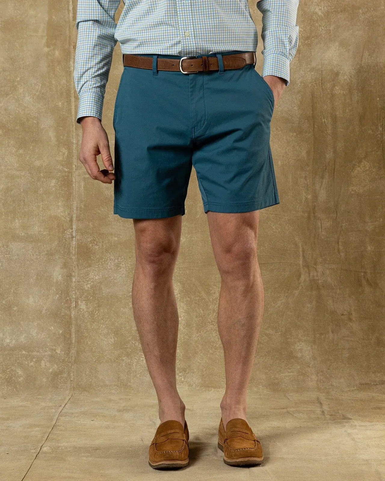 Duck Head Shorts 8" Harbor Performance Short in Teal Blue