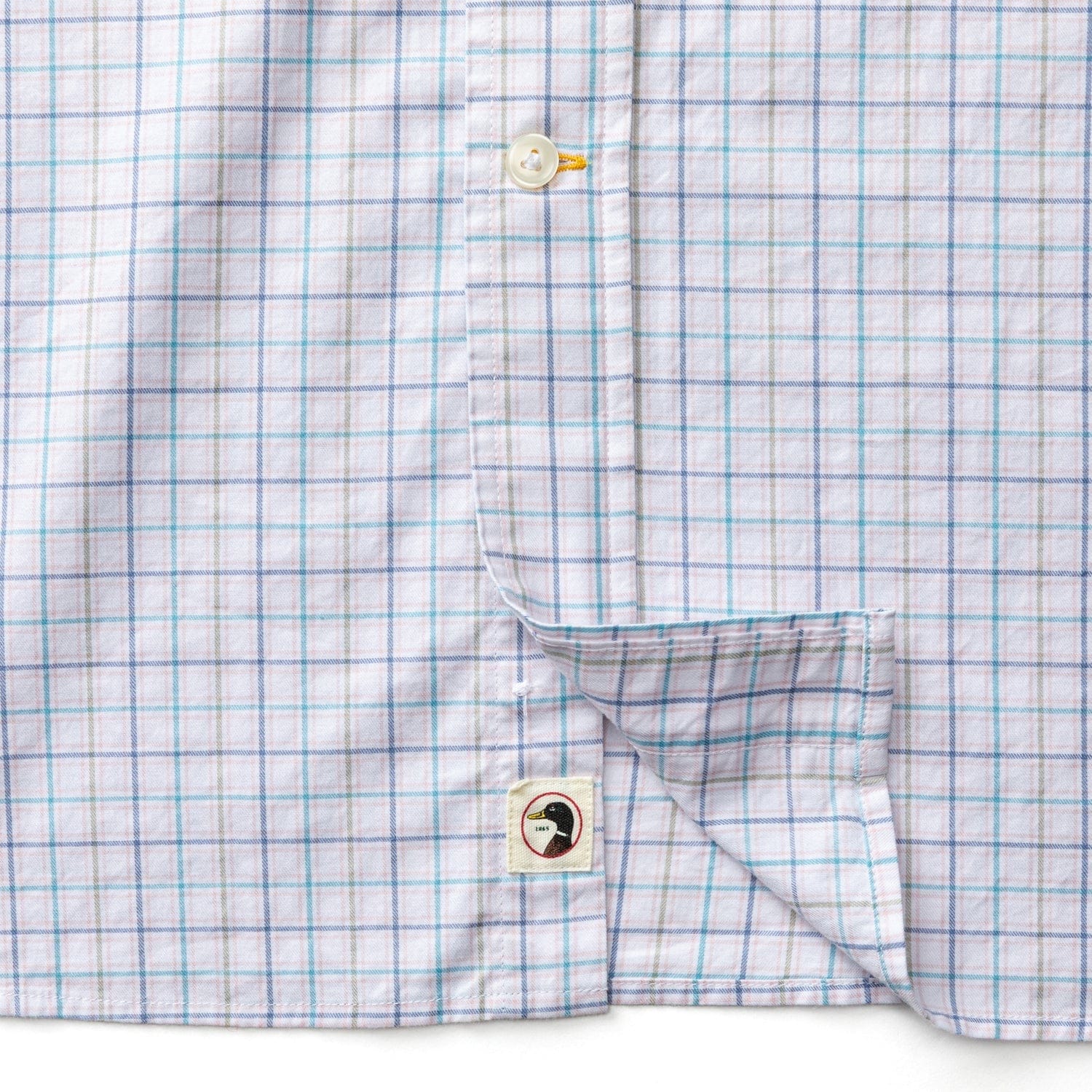 Duck Head Sport Shirts Ashland Plaid Cotton Twill Sport Shirt in Pale Pink