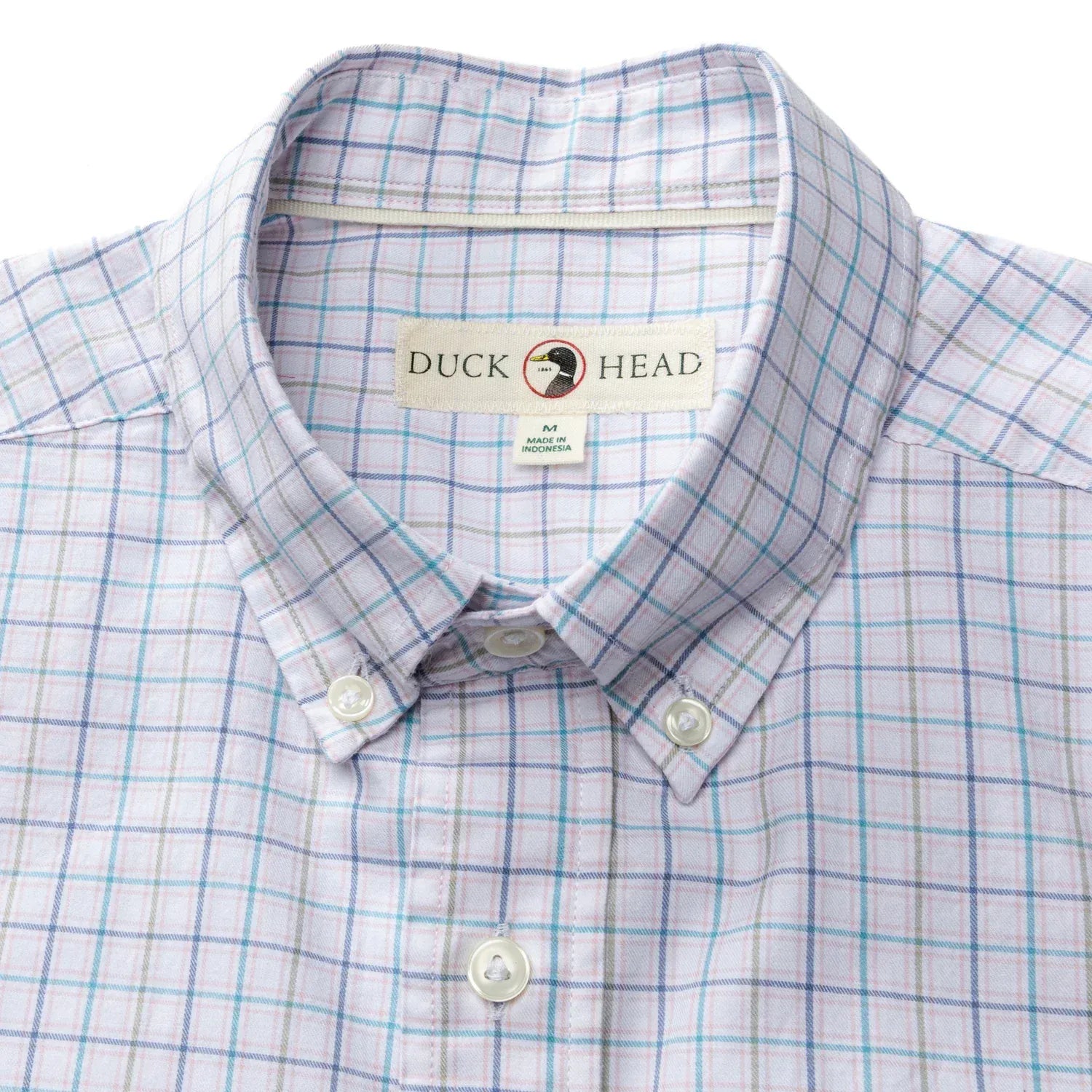 Duck Head Sport Shirts Ashland Plaid Cotton Twill Sport Shirt in Pale Pink